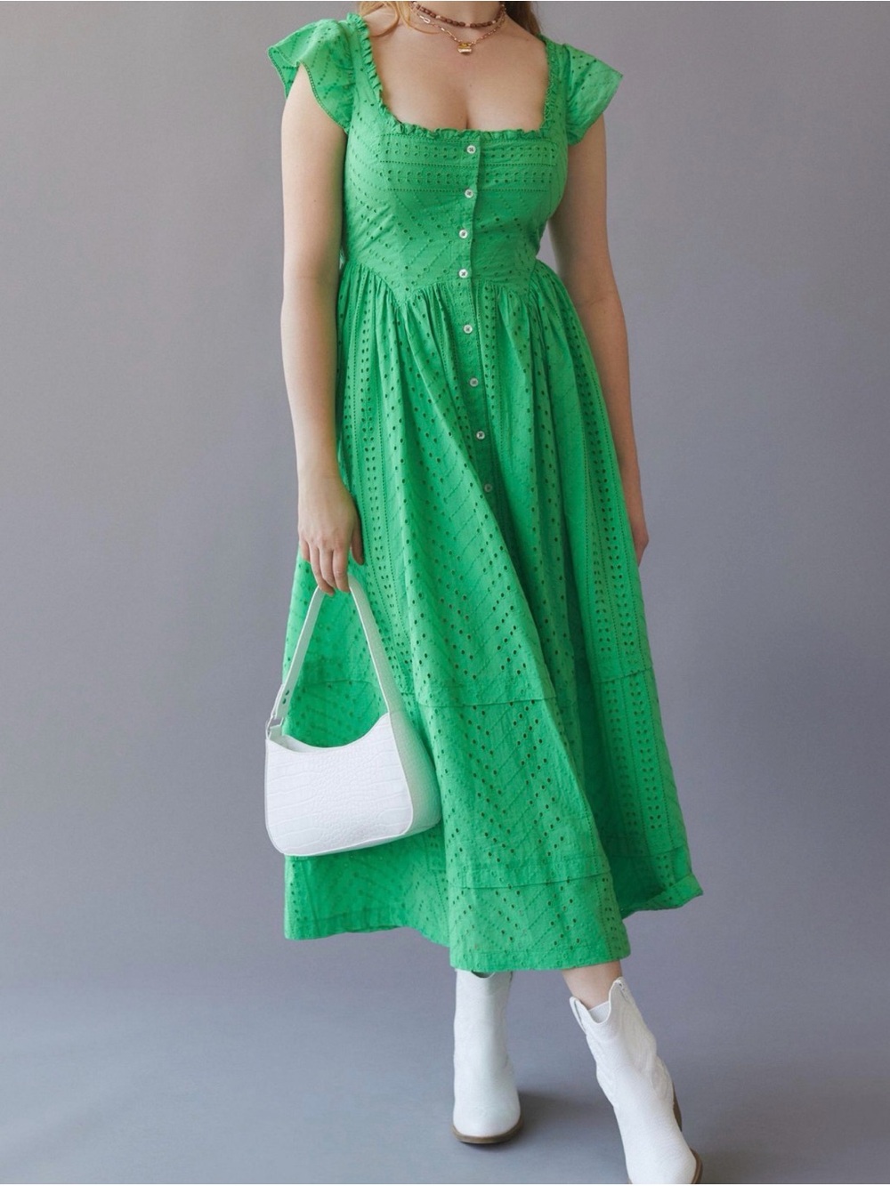 URBAN OUTFITTERS Fiona eyelet midi dress